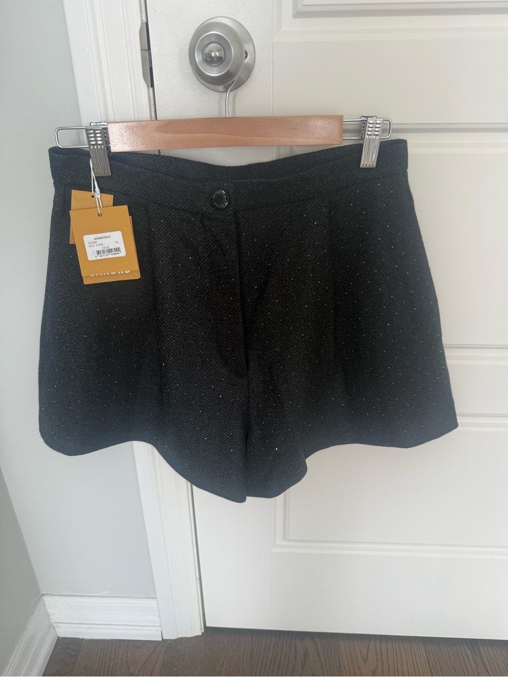Maje Black Sparkle Tailored Skort